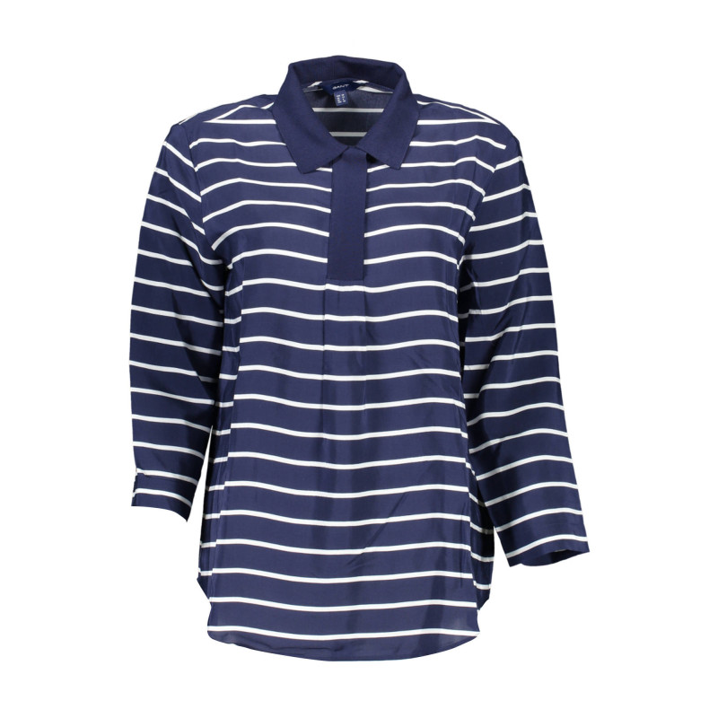 GANT WOMEN'S BLUE 3/4 SLEEVE POLO SHIRT