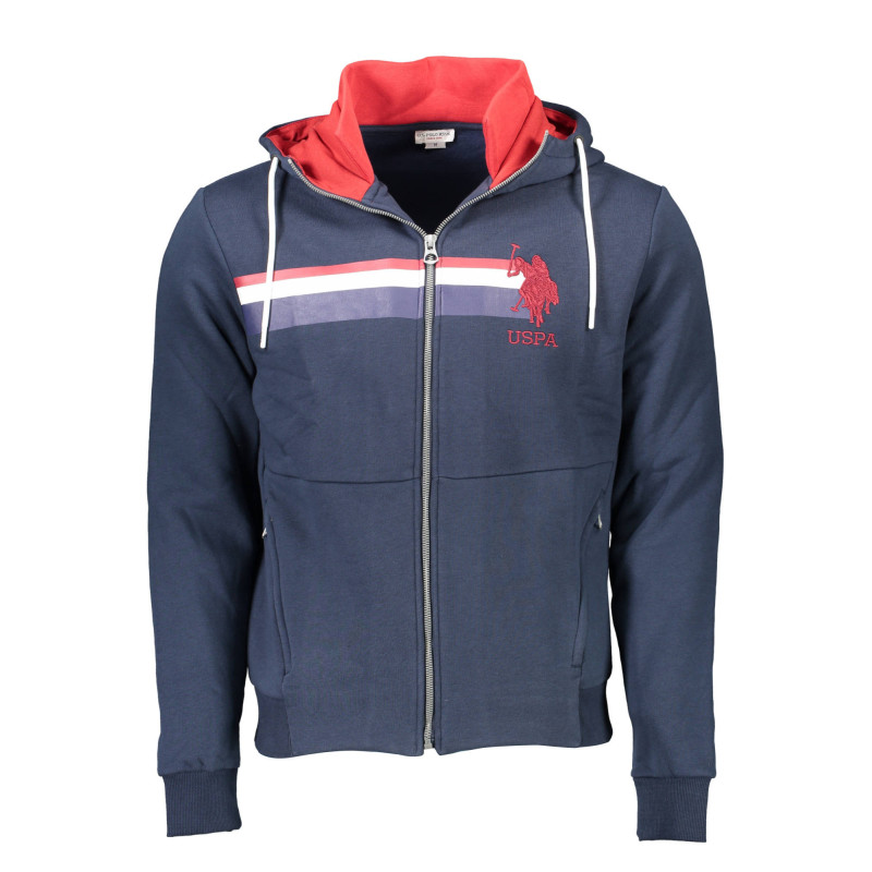 SWEAT-SHIRT HOMME US POLO BLEU AVEC ZIP