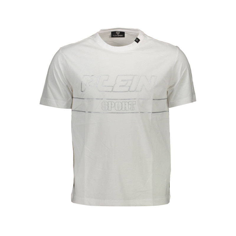 PLEIN SPORT WHITE MEN'S SHORT SLEEVE T-SHIRT