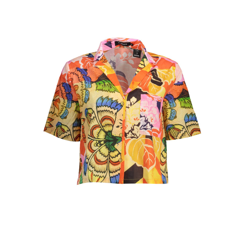 DESIGUAL CHEMISE MANCHES COURTES JAUNE FEMME