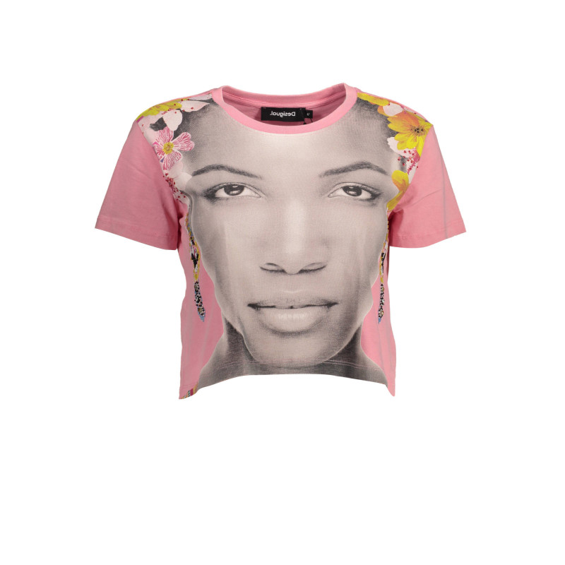 DESIGUAL T-SHIRT MANCHES COURTES FEMME ROSE