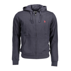 SWEAT-SHIRT POLO US AVEC ZIP BLEU HOMME
