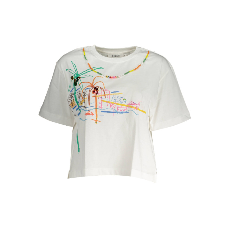 DESIGUAL T-SHIRT MANCHES COURTES FEMME BLANC