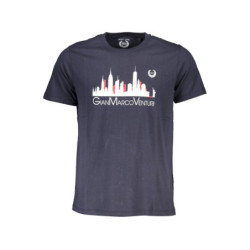 GIAN MARCO VENTURI MEN'S SHORT SLEEVED T-SHIRT BLUE