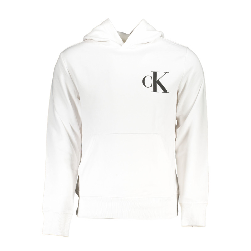 SWEAT-SHIRT SANS FERMETURE ÉCLAIR BLANC CALVIN KLEIN POUR HOMMES