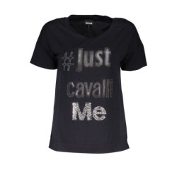 JUST CAVALLI WOMEN'S SHORT SLEEVE T-SHIRT BLACK