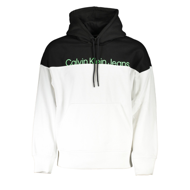 SWEAT-SHIRT SANS FERMETURE ÉCLAIR BLANC CALVIN KLEIN POUR HOMMES