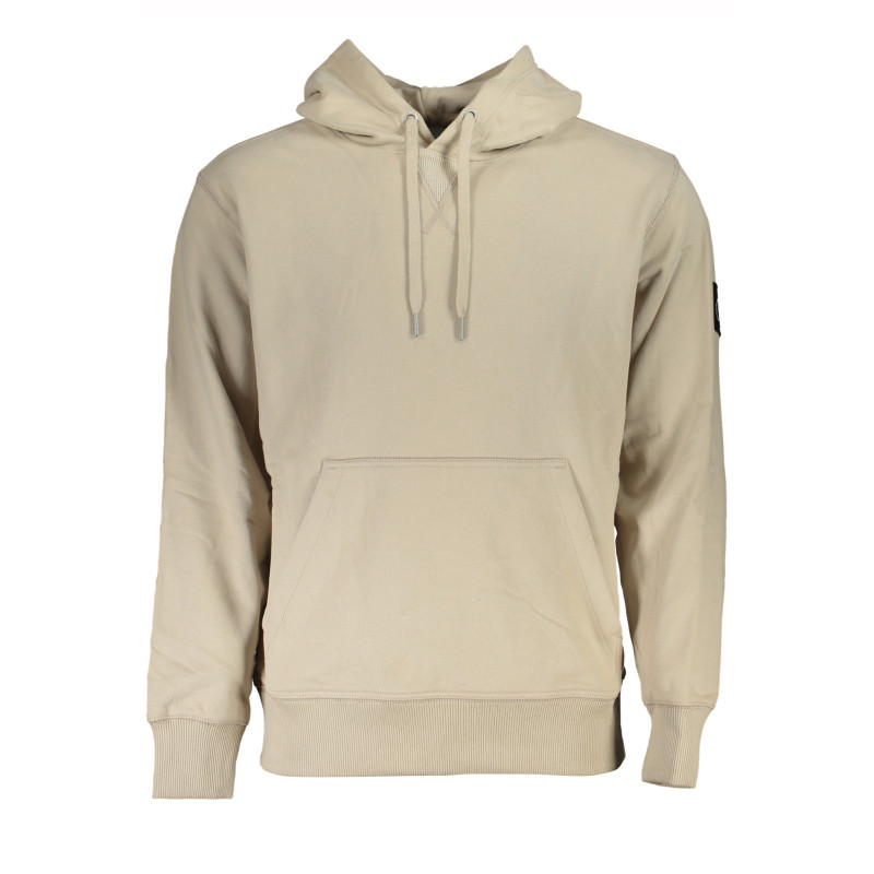 SWEAT-SHIRT SANS FERMETURE ÉCLAIR BEIGE CALVIN KLEIN POUR HOMMES