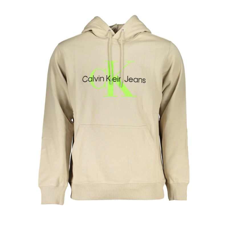 CALVIN KLEIN MEN'S BEIGE ZIPLESS SWEATSHIRT