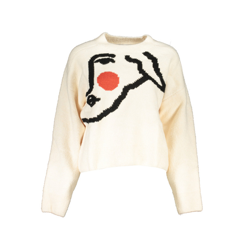 PULL DESIGUAL BLANC FEMME