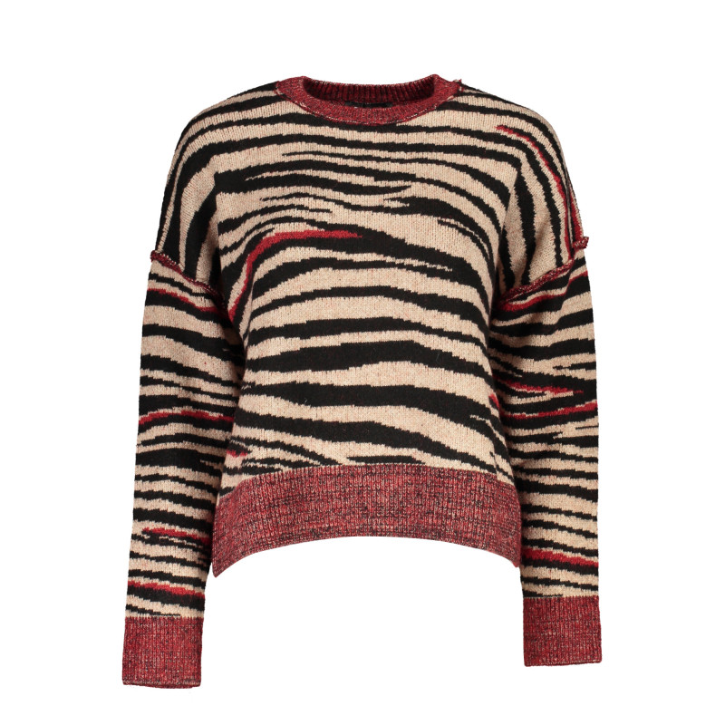 PULL DESIGUAL ROUGE FEMME