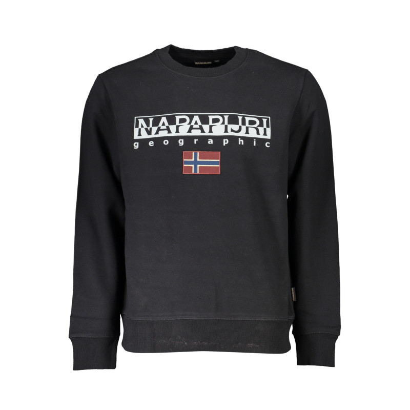 NAPAPIJRI SWEAT-SHIRT SANS FERMETURE ÉCLAIR NOIR POUR HOMMES