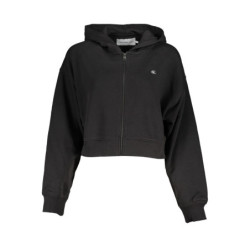 SWEAT-SHIRT ZIPPÉ NOIR CALVIN KLEIN FEMME
