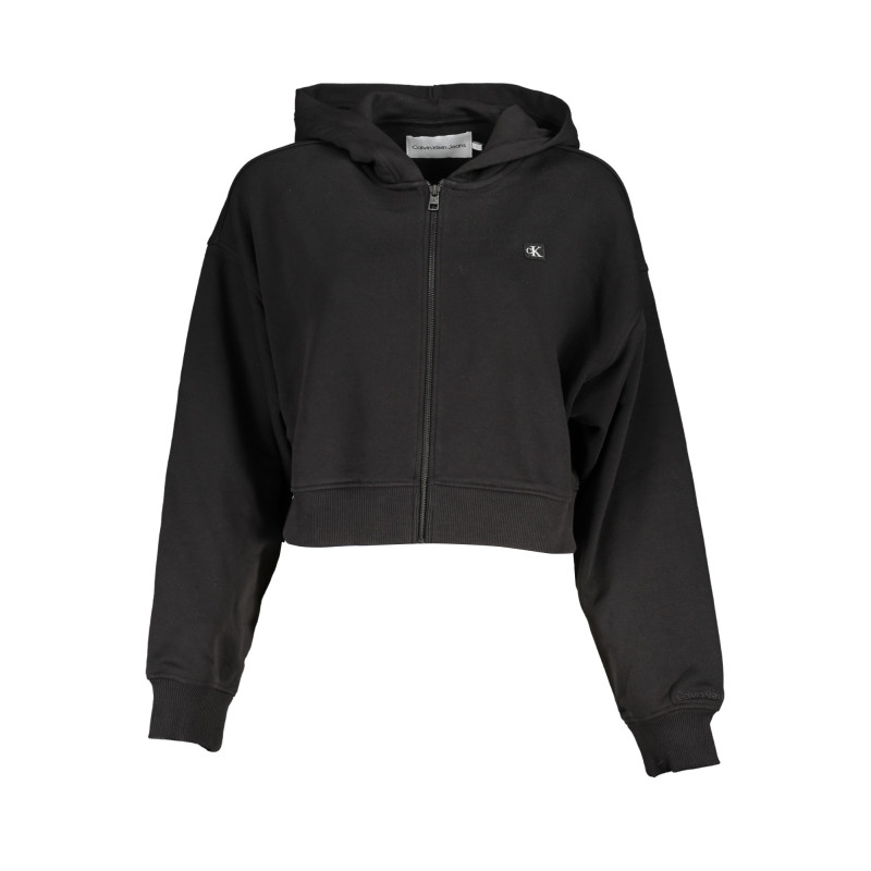 SWEAT-SHIRT ZIPPÉ NOIR CALVIN KLEIN FEMME