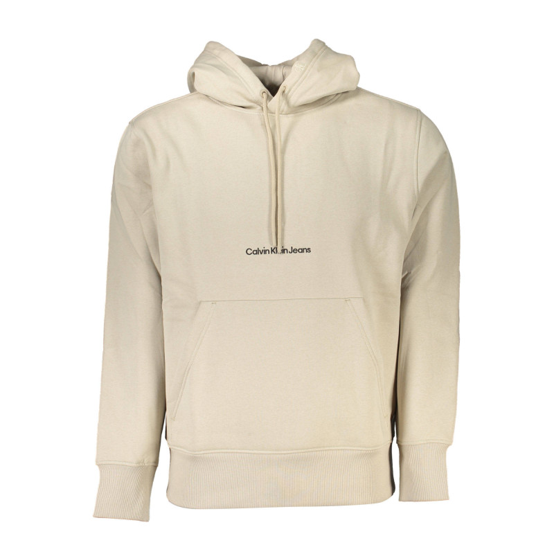 CALVIN KLEIN MEN'S BEIGE ZIPLESS SWEATSHIRT