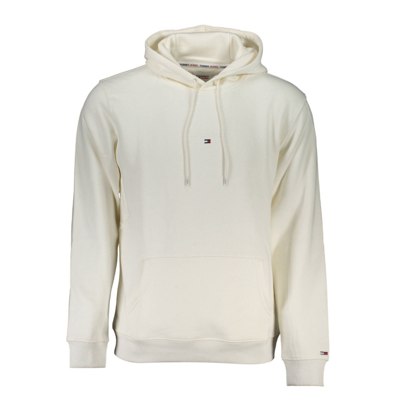 TOMMY HILFIGER MEN'S WHITE ZIPLESS SWEATSHIRT