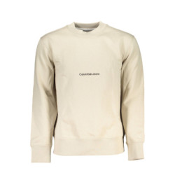 CALVIN KLEIN MEN'S BEIGE ZIPLESS SWEATSHIRT