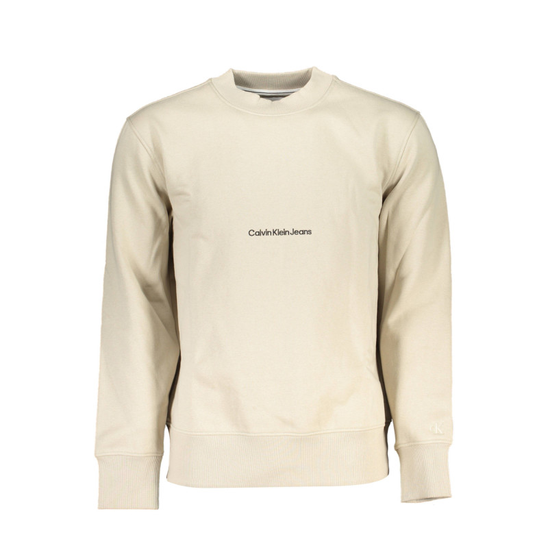 SWEAT-SHIRT SANS FERMETURE ÉCLAIR BEIGE CALVIN KLEIN POUR HOMMES