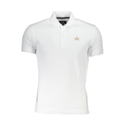 LA MARTINA MEN'S WHITE SHORT SLEEVED POLO SHIRT