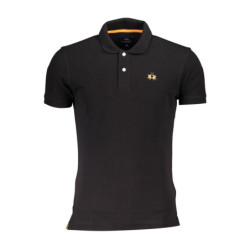 LA MARTINA MEN'S BLACK SHORT SLEEVED POLO SHIRT