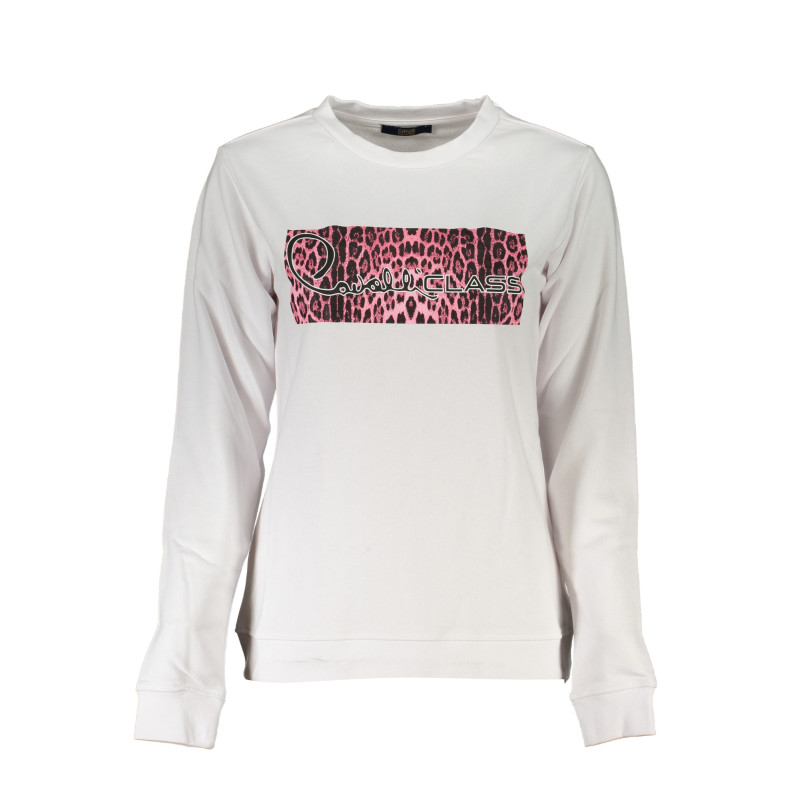 CAVALLI CLASS WOMEN'S WHITE SWEATSHIRT WITHOUT ZIP