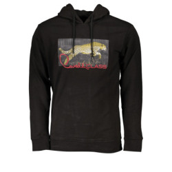 CAVALLI CLASS MEN'S BLACK ZIP-OUT SWEATSHIRT