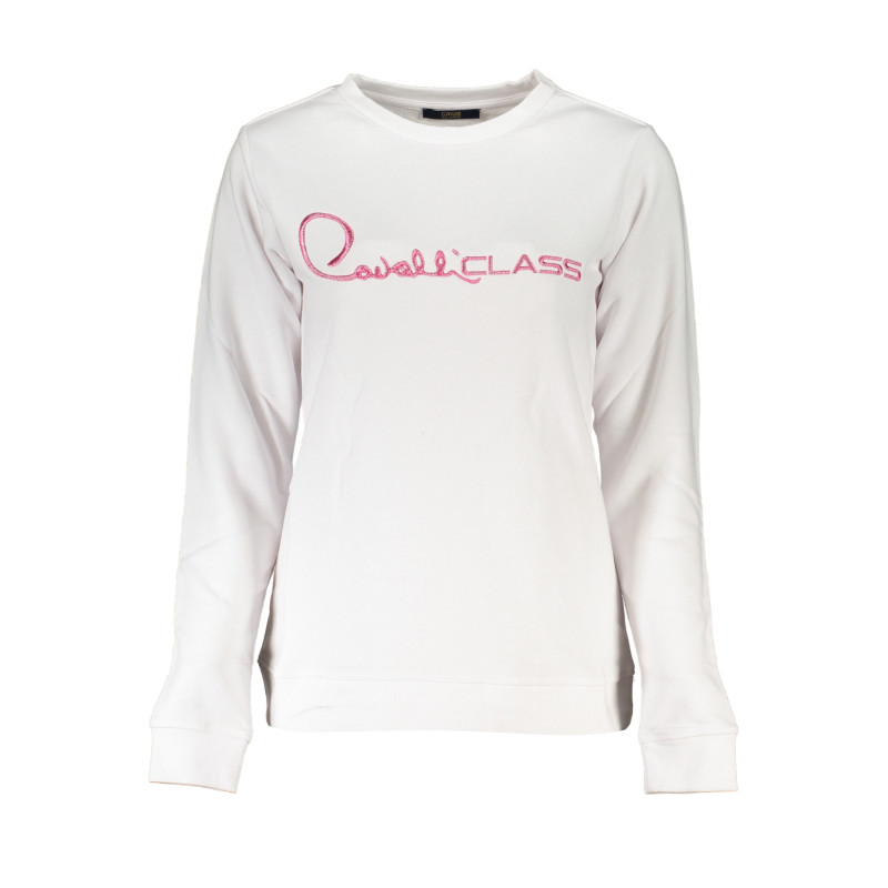 CAVALLI CLASS WOMEN'S WHITE SWEATSHIRT WITHOUT ZIP