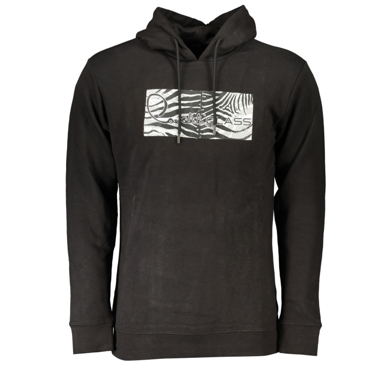 CAVALLI CLASS MEN'S BLACK ZIP-OUT SWEATSHIRT