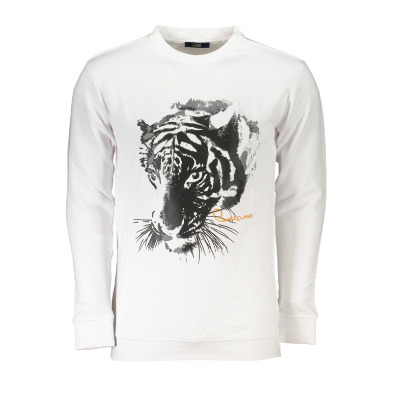 SWEAT-SHIRT SANS FERMETURE ÉCLAIR BLANC POUR HOMMES CAVALLI CLASS
