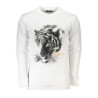 CAVALLI CLASS MEN'S WHITE ZIPLESS SWEATSHIRT