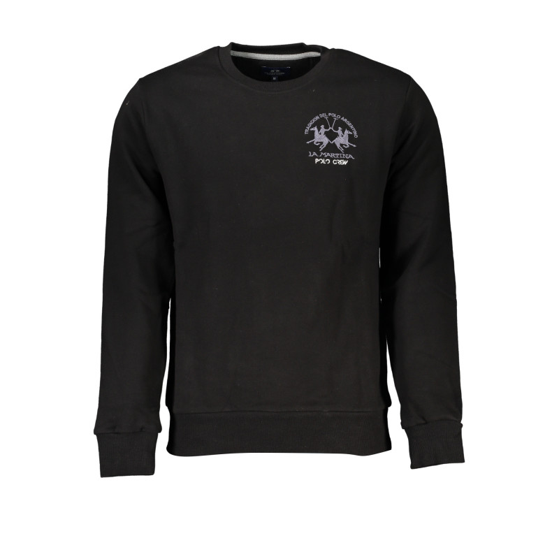 LA MARTINA BLACK MEN'S ZIPLESS SWEATSHIRT