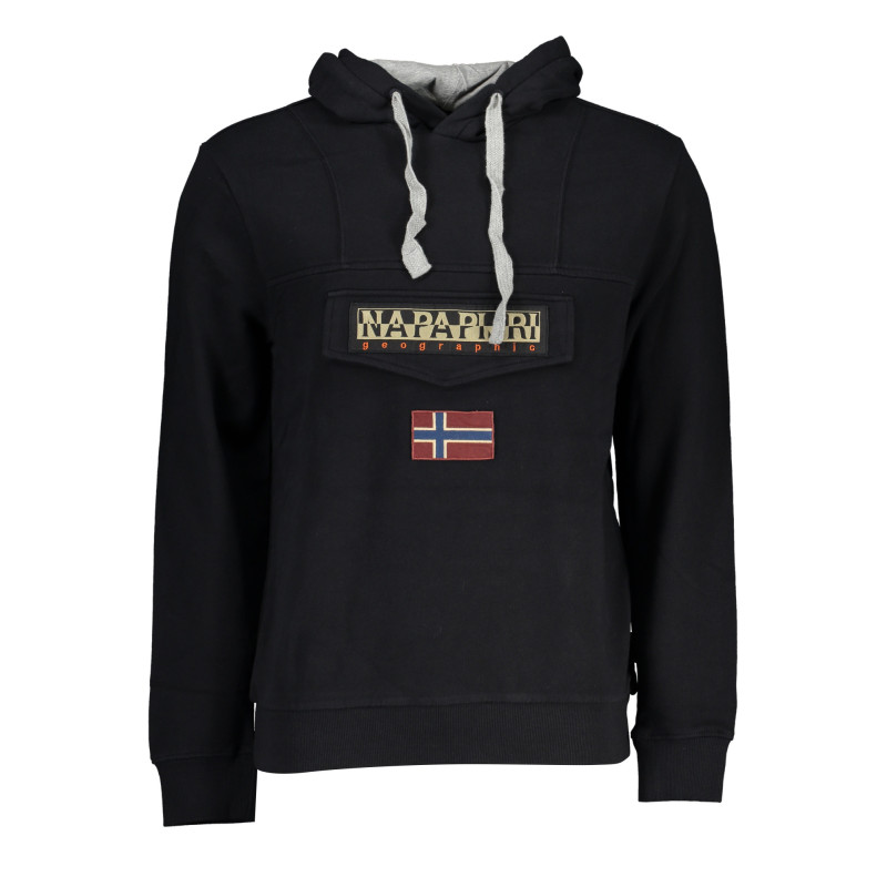 NAPAPIJRI SWEAT-SHIRT SANS FERMETURE ÉCLAIR NOIR POUR HOMMES