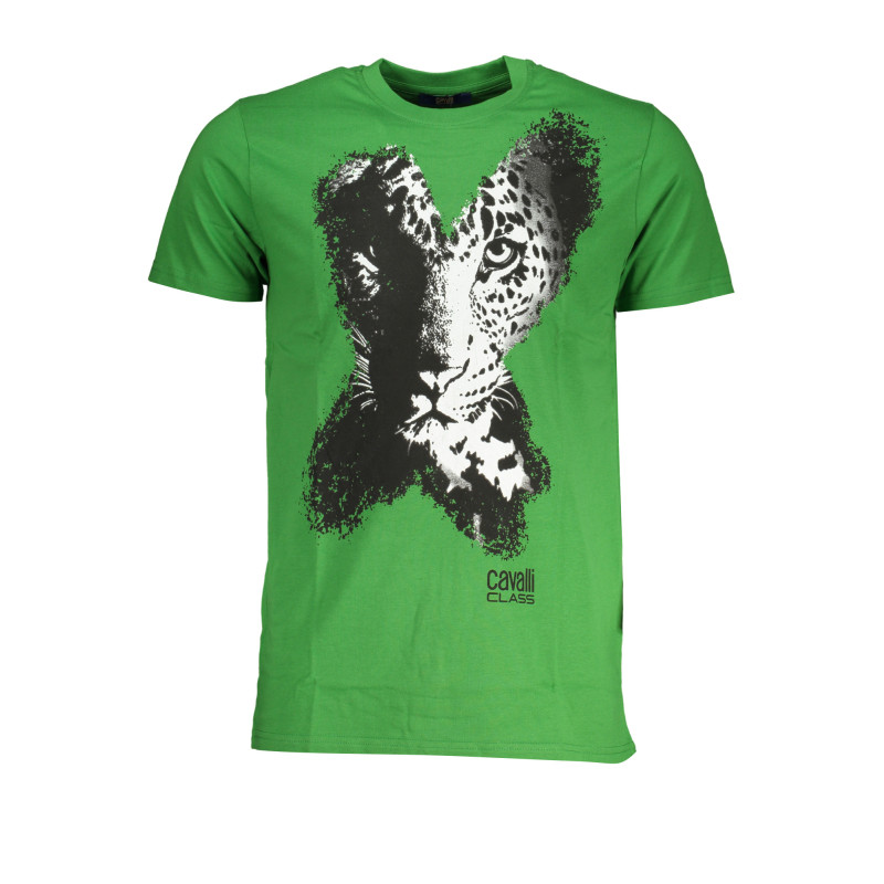 CAVALLI CLASS GREEN MEN'S SHORT SLEEVED T-SHIRT