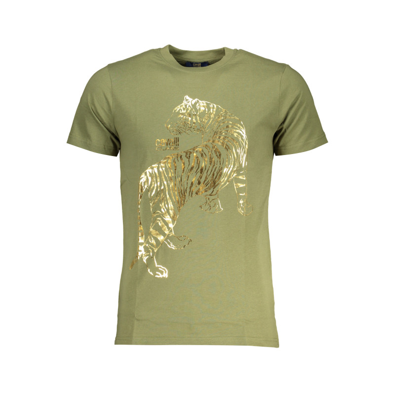 CAVALLI CLASS GREEN MEN'S SHORT SLEEVED T-SHIRT