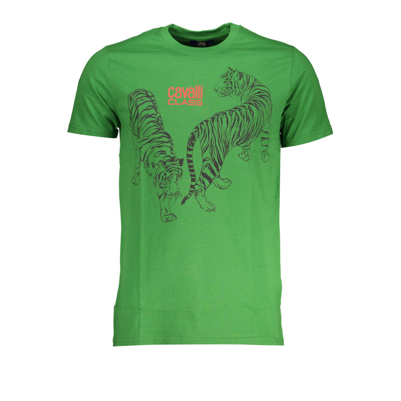 CAVALLI CLASS GREEN MEN'S SHORT SLEEVED T-SHIRT