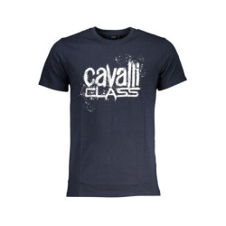 CAVALLI CLASS MEN'S SHORT SLEEVED T-SHIRT BLUE