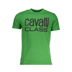 CAVALLI CLASS GREEN MEN'S SHORT SLEEVED T-SHIRT