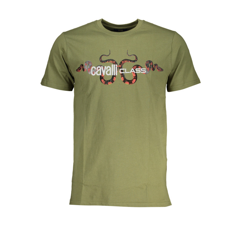 CAVALLI CLASS GREEN MEN'S SHORT SLEEVED T-SHIRT