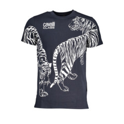 CAVALLI CLASS MEN'S SHORT SLEEVED T-SHIRT BLUE