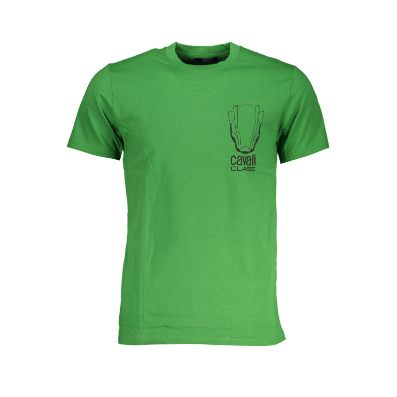 CAVALLI CLASS GREEN MEN'S SHORT SLEEVED T-SHIRT