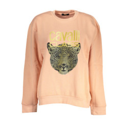 CAVALLI CLASS WOMEN'S PINK SWEATSHIRT WITHOUT ZIP