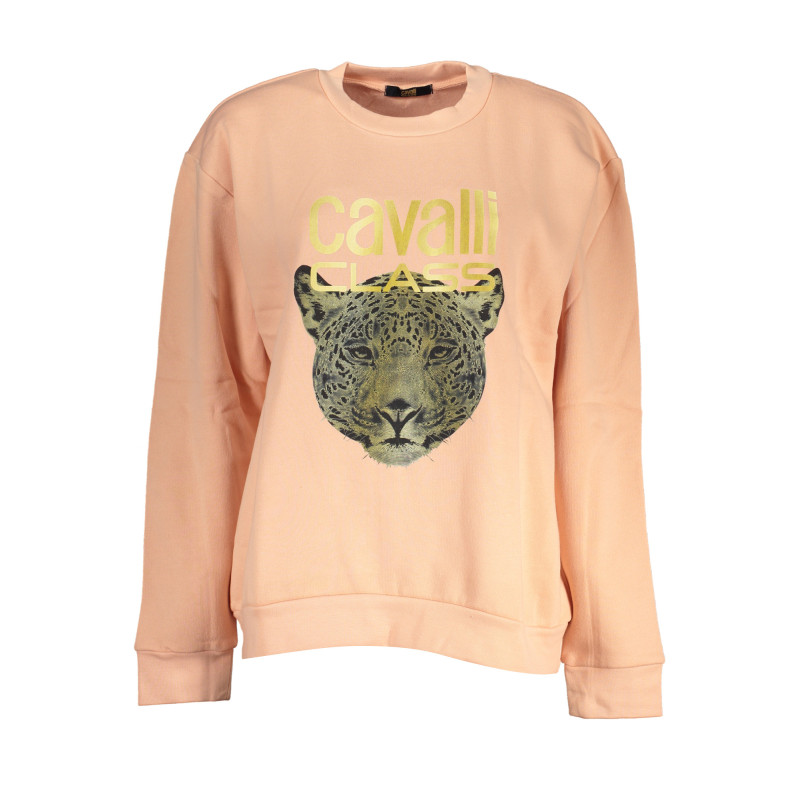 CAVALLI CLASS WOMEN'S PINK SWEATSHIRT WITHOUT ZIP