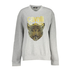 CAVALLI CLASS WOMEN'S GRAY ZIPLESS SWEATSHIRT