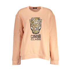 CAVALLI CLASS WOMEN'S PINK SWEATSHIRT WITHOUT ZIP