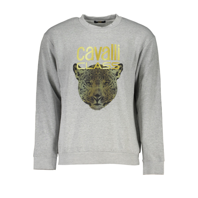SWEAT-SHIRT SANS FERMETURE ÉCLAIR GRIS POUR HOMMES CAVALLI CLASS