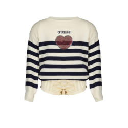 PULL GUESS JEANS BLANC FILLE