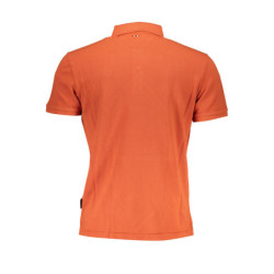NAPAPIJRI MEN'S ORANGE SHORT SLEEVED POLO SHIRT