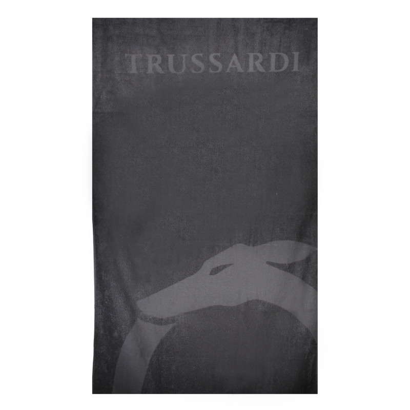 TRUSSARDI JEANS MEN'S BEACH TOWEL BLACK