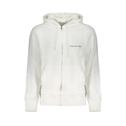 CALVIN KLEIN MEN'S WHITE ZIP SWEATSHIRT