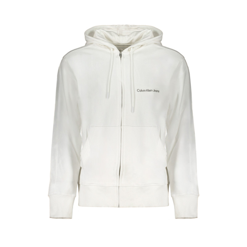 CALVIN KLEIN MEN'S WHITE ZIP SWEATSHIRT